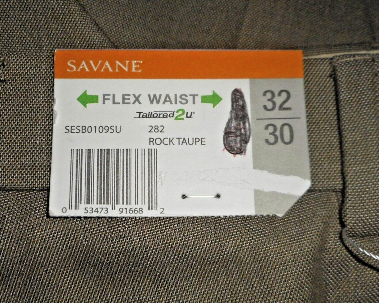 New Pants Savane Sharkskin Perm-Crease No-Fade No-Iron Taupe MSRP-$72.00 32X30
