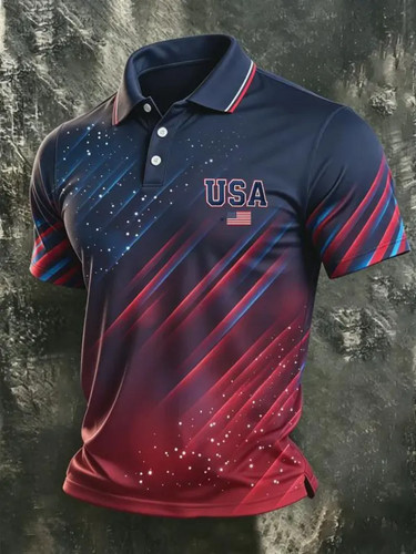 USA 250th Anniversary Polo Shirt Patriotic American Flag Apparel