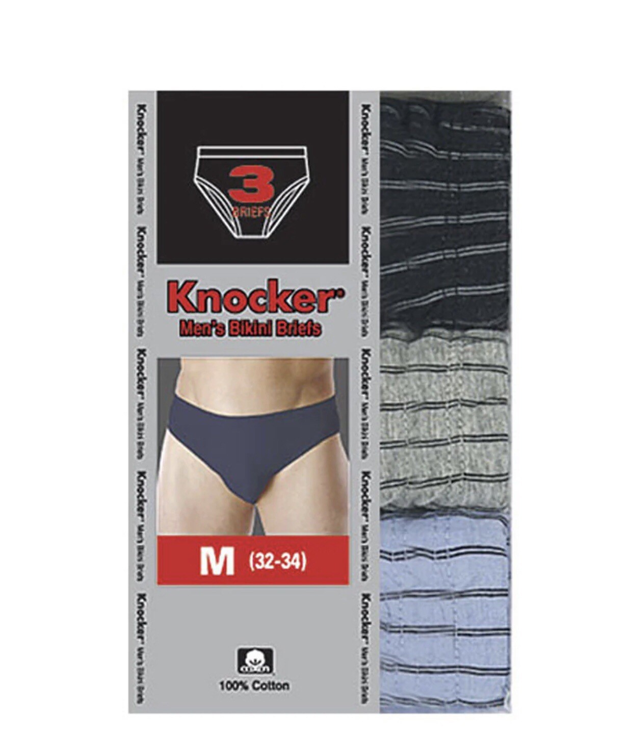 Knocker Men Cotton Bikini Brief Underwear6/ Pack 12/ Pack Low Rise Stretch