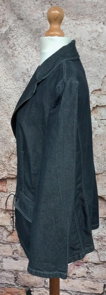 APANAGE DENIM JACKET INDIGO BLUE BLAZER WITH STRETCH SIZE 18 DESIGNER BOUTIQUE