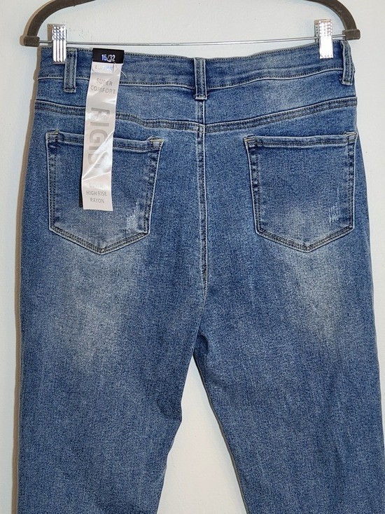 Blue Savvy Distressed Skinny Jeans Size 15/32 NWT