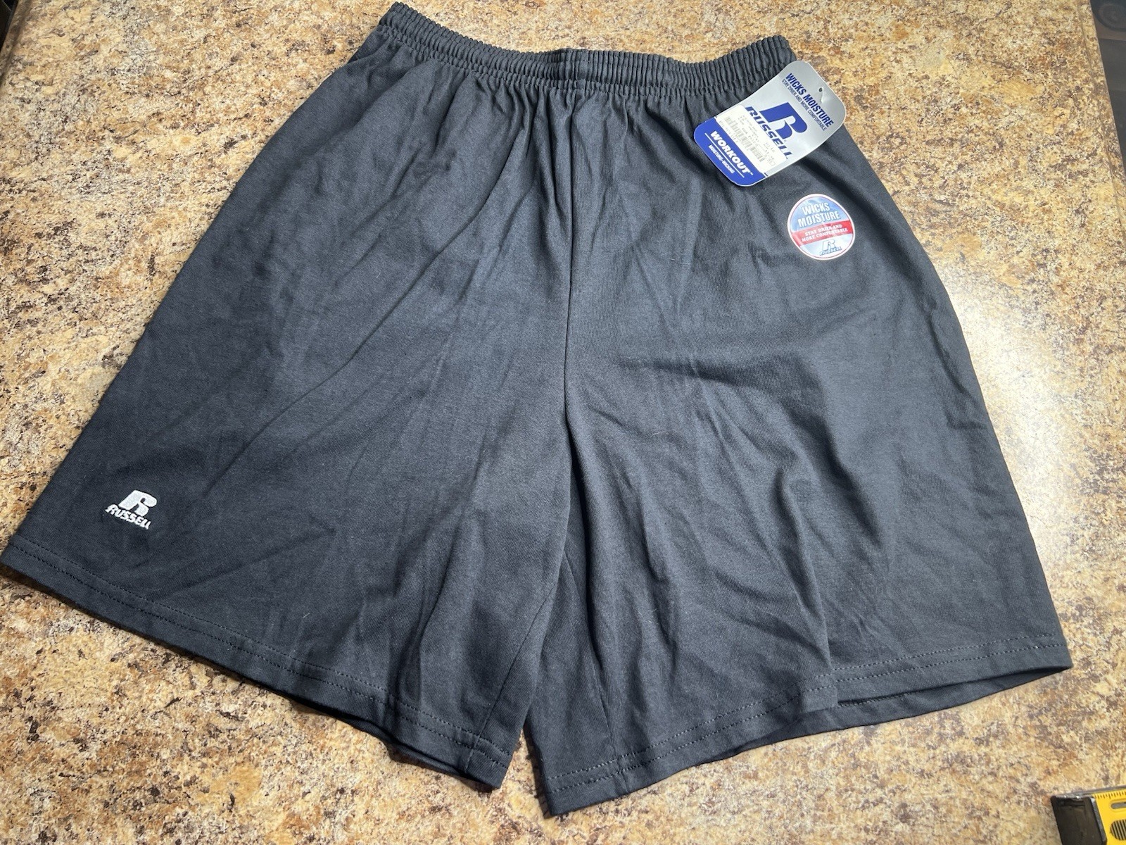 Vintage Y2K Russell Athletic Shorts Men’s Large Black Workout Drawstring NWT