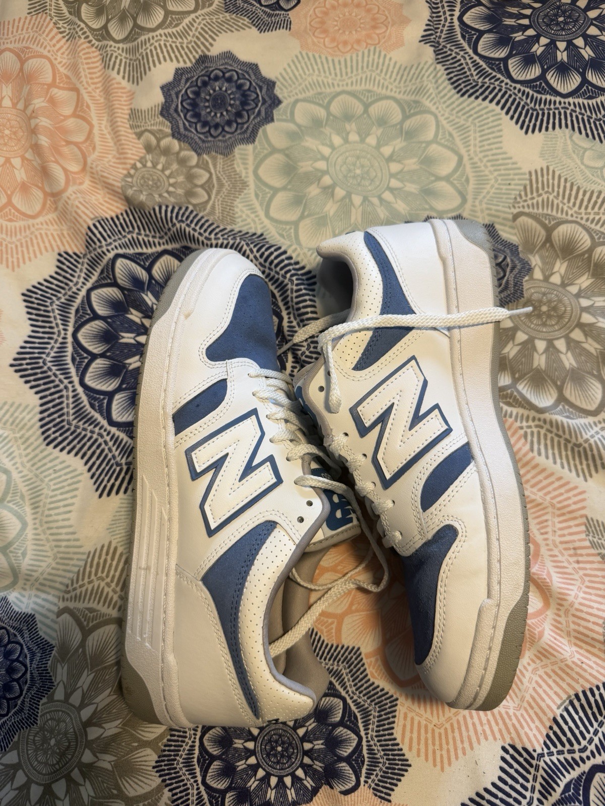 New Balance 480 White Royal Blue Suede Mens Size 10