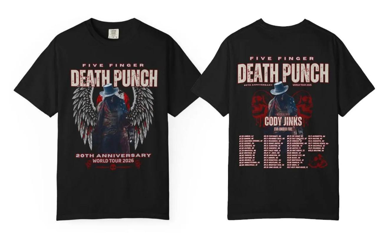 Five Finger Death Punch 20th Anniversary World Tour 2026 T-shirt