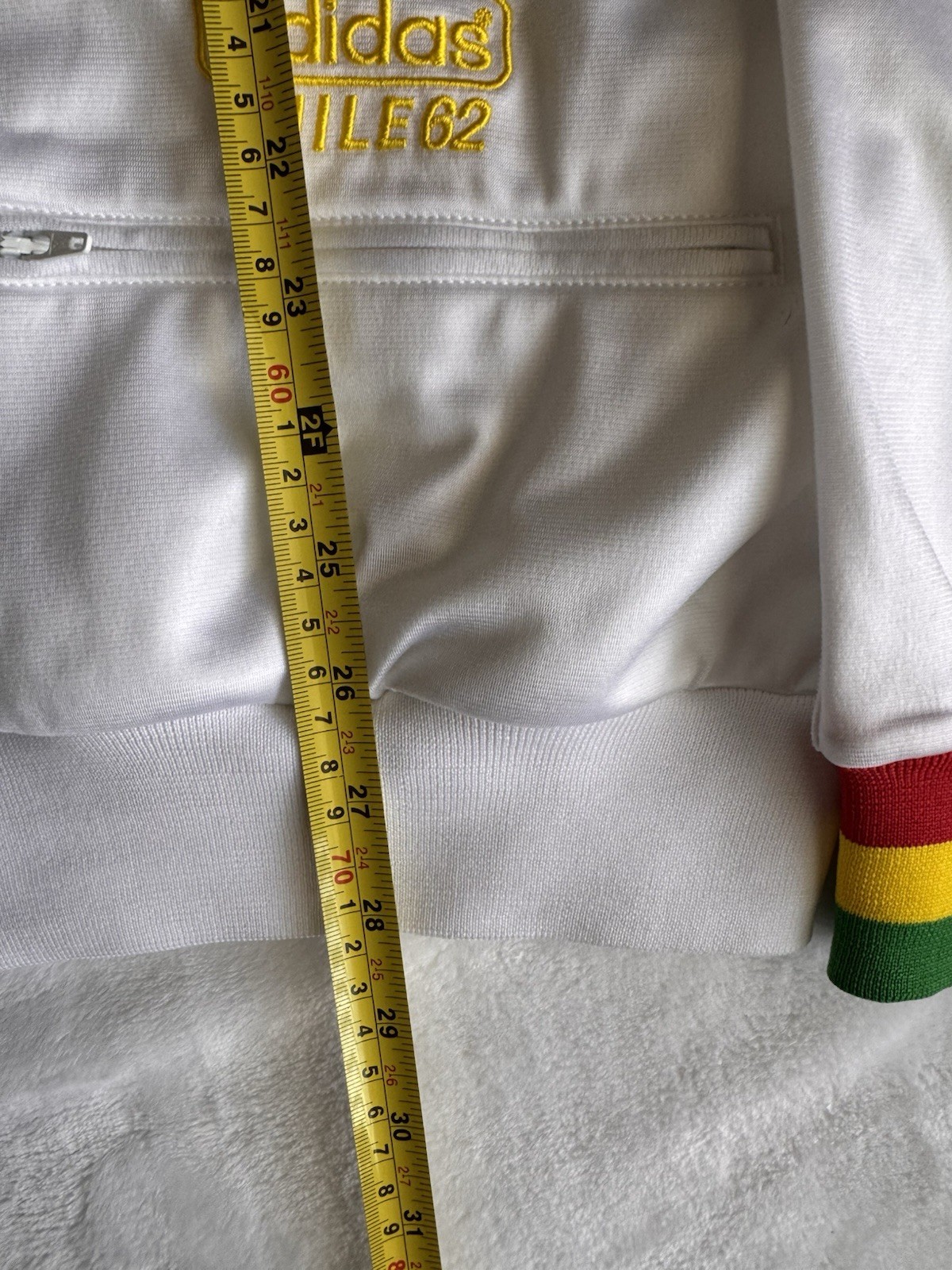 Adidas Chile 62 Men’s Track Jacket Large White Rasta Reggae Tri Color Full Zip