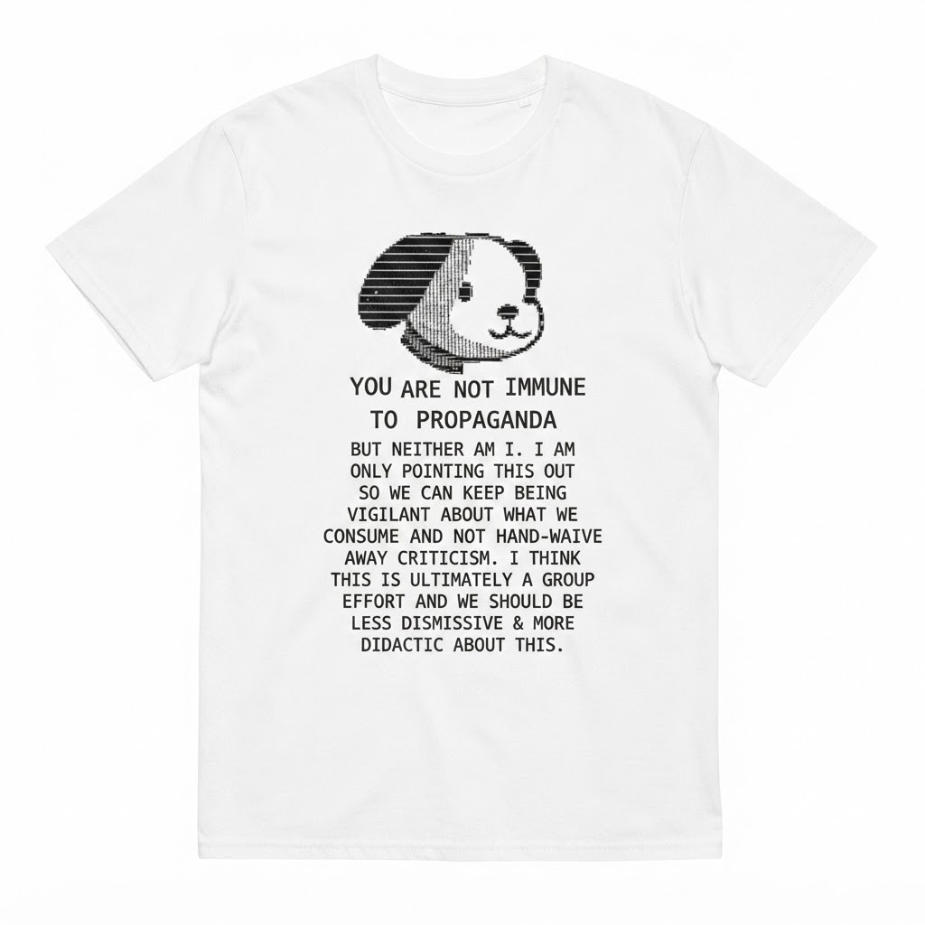 You Are Not Immune to Propaganda Dog internet culture shirt