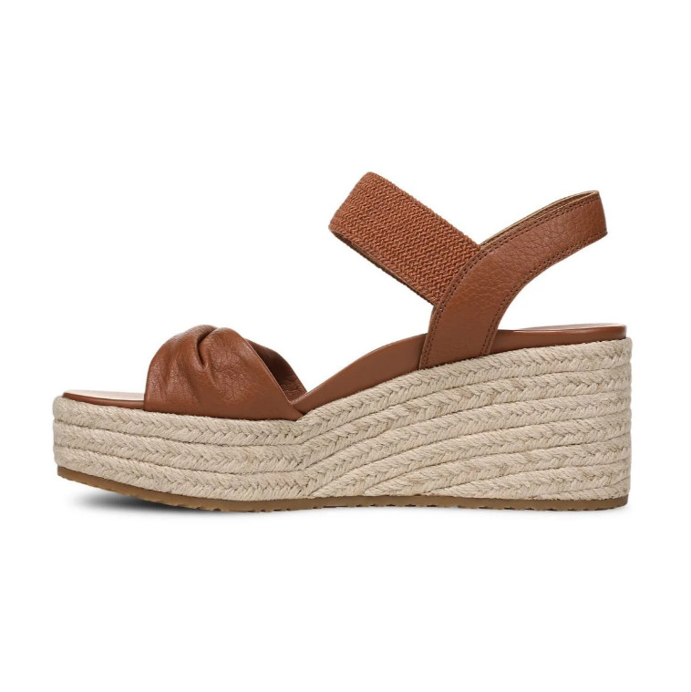 Vionic’s Darla Espadrille Wedge Sandal, Tan Leather