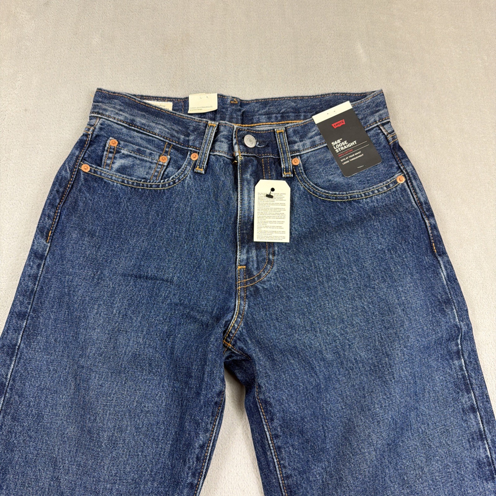 Levi’s 568 Premium Jeans Men’s Size 29×30 Loose Straight Blue Denim Cotton