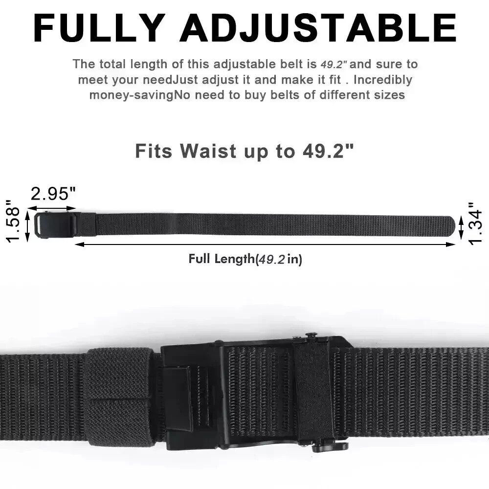 Men’s Military Tactical Belt Adjustable Buckle Gun Belt Quick Release Nylon Belt