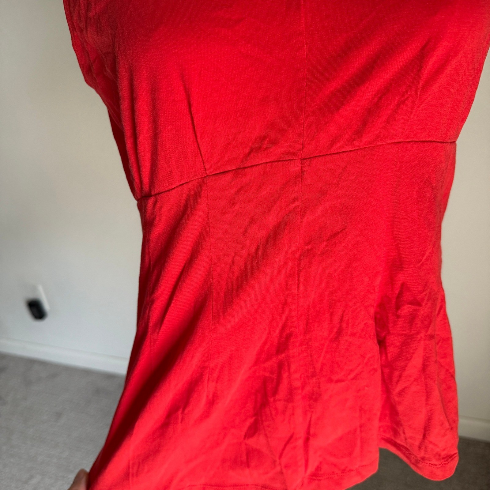 Marni Women’s Sleeveless Top Size 42 Red Black High Neck Career