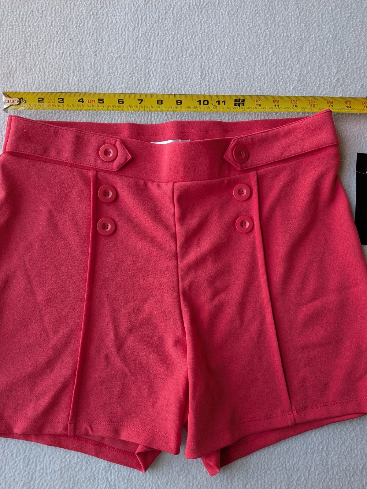 NEW Retrology Womens Sailor Shorts Size L Pink Pull On Nautical Retro Preppy