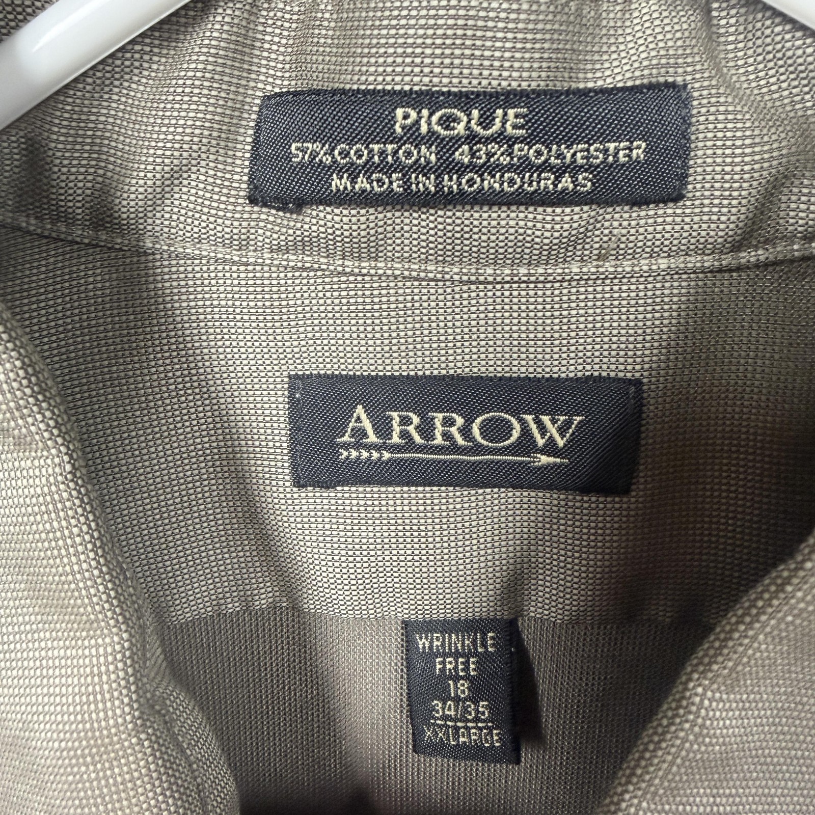 Arrow Dress Shirt XXL 18 34/35 Country Gentleman Earth Tone Old Money Corpcore