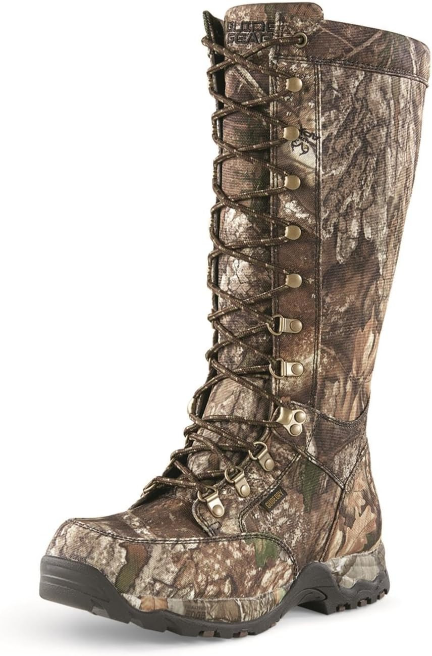 Mens Camo Nylon Rubber Snake Boots, Waterproof and Snake Proof Hunting Shoes