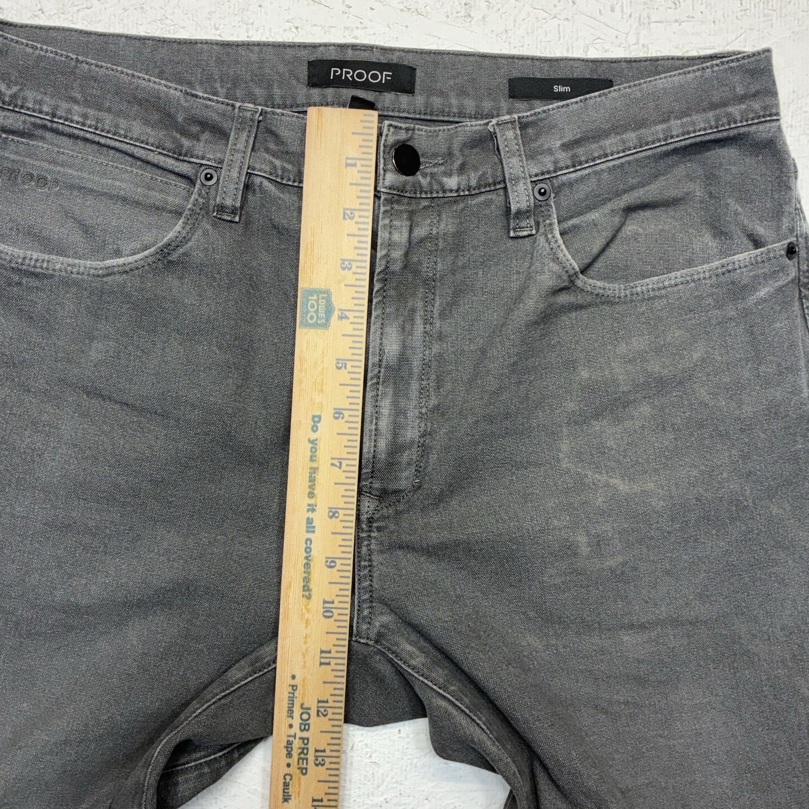 Proof Pants Rover Men 33×32 Gray Slim Fit Canvas Stretch Outdoor Casual Distress