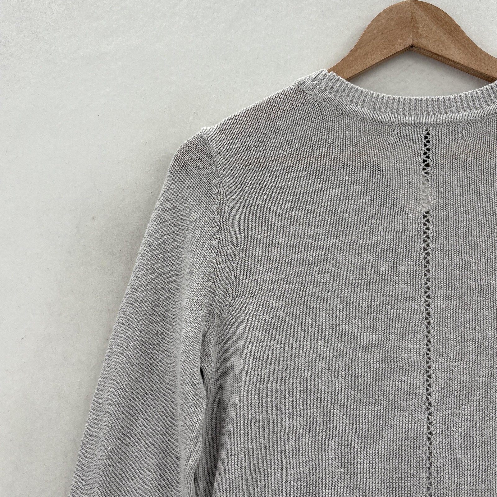 Banana Republic Sweater Womens Small Gray Ramie Viscose Crew Neck Minimalist NWT