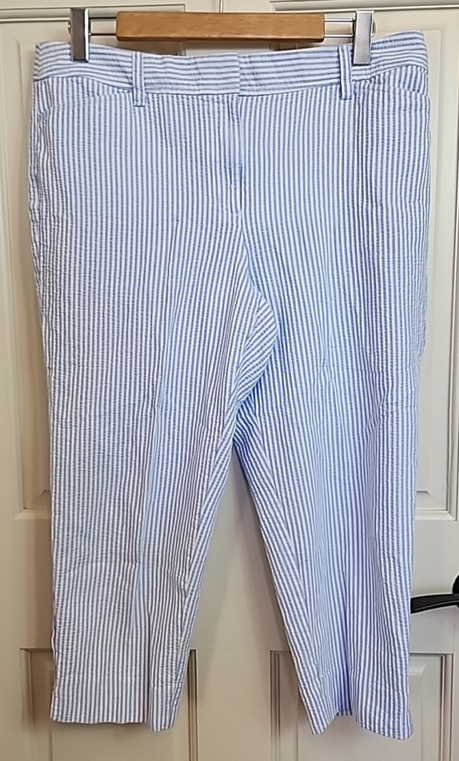 Talbots Perfect Crop Pants Womens 12P 34×21.5 Poplin Pockets Stretch 52-35617