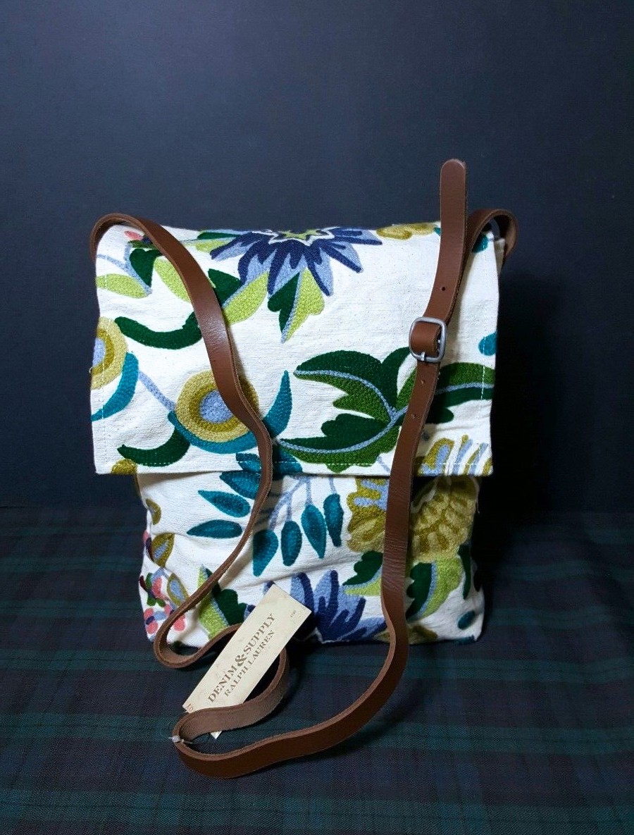 $165 RALPH LAUREN DENIM & SUPPLY CREWELWORK EMBROIDERED CROSSBODY WOMENS BAG