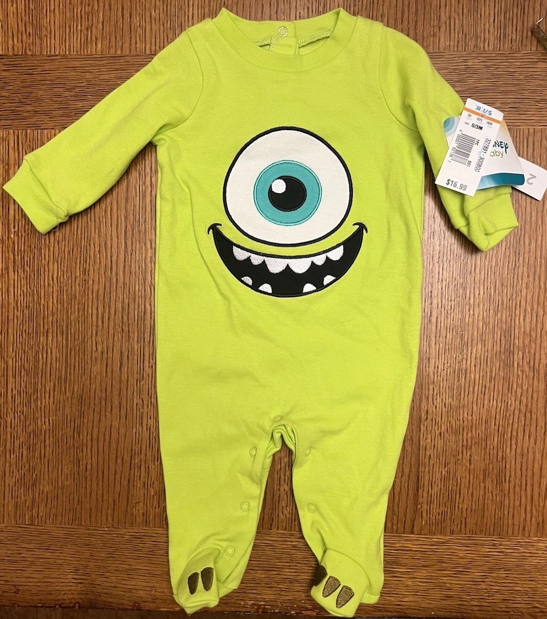 Disney Baby Monsters Inc Mike Wazowski Footed Sleeper 0-3M NWT Babies R Us