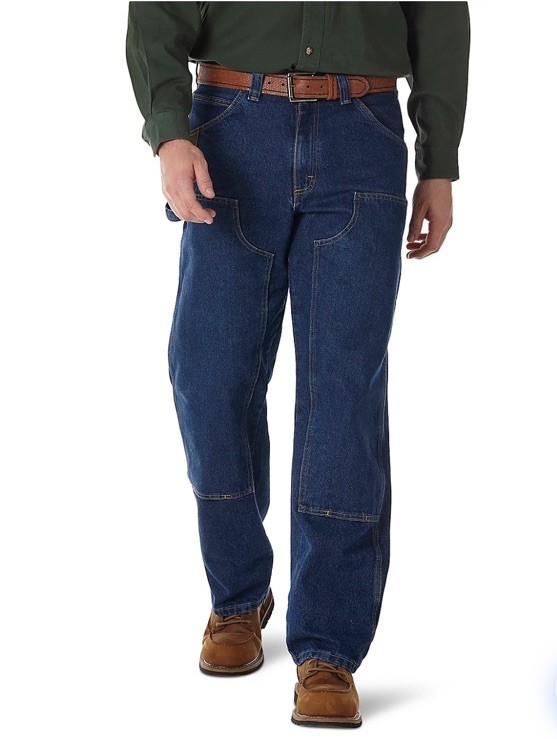Wrangler Riggs Workwear Jeans Mens Size 46X30 Dark Blue Utility Relaxed Fit New