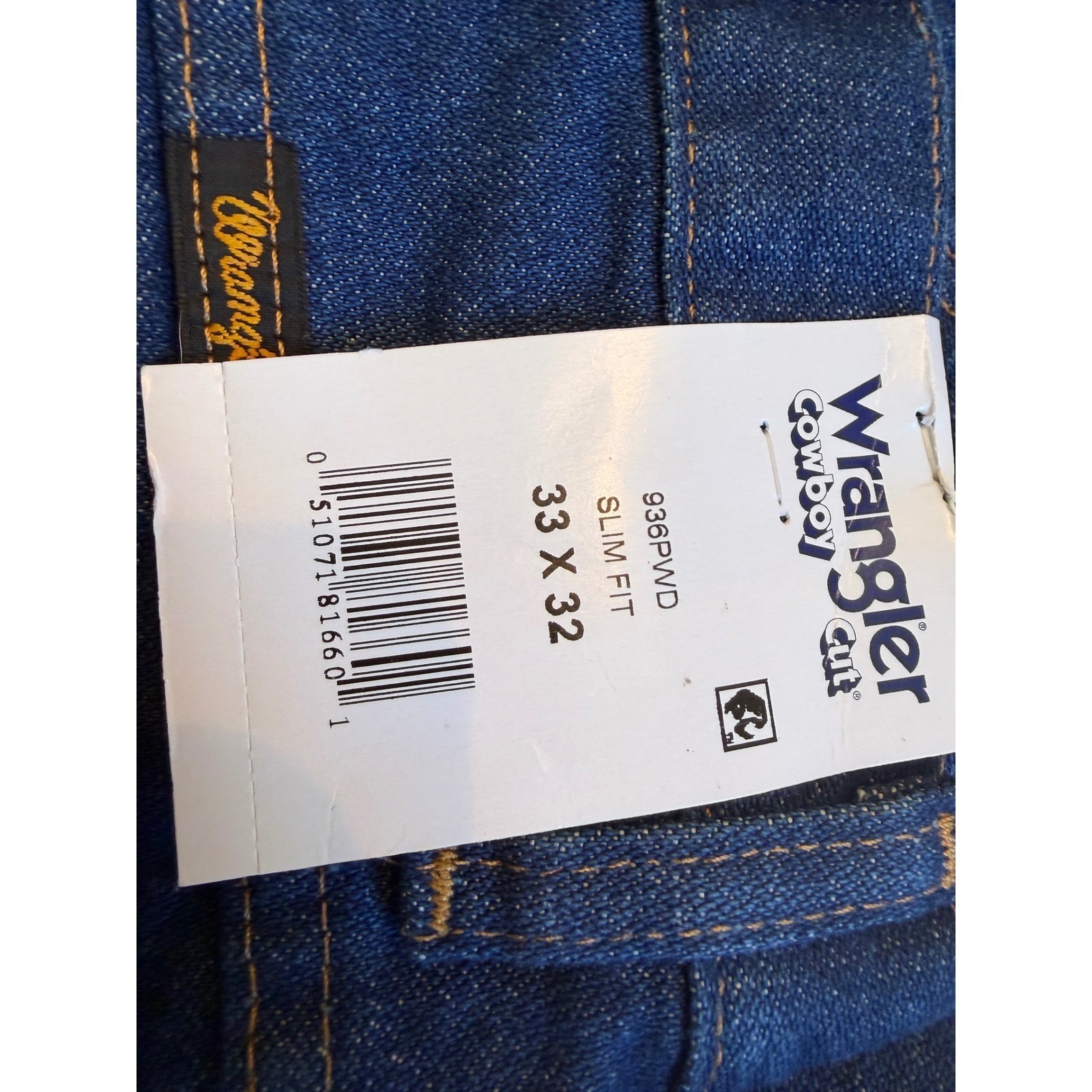 Wrangler Cowboy Cut Jeans 33×32 Slim Fit 936 Denim Mens 33 x 32 NWT Rodeo Jean