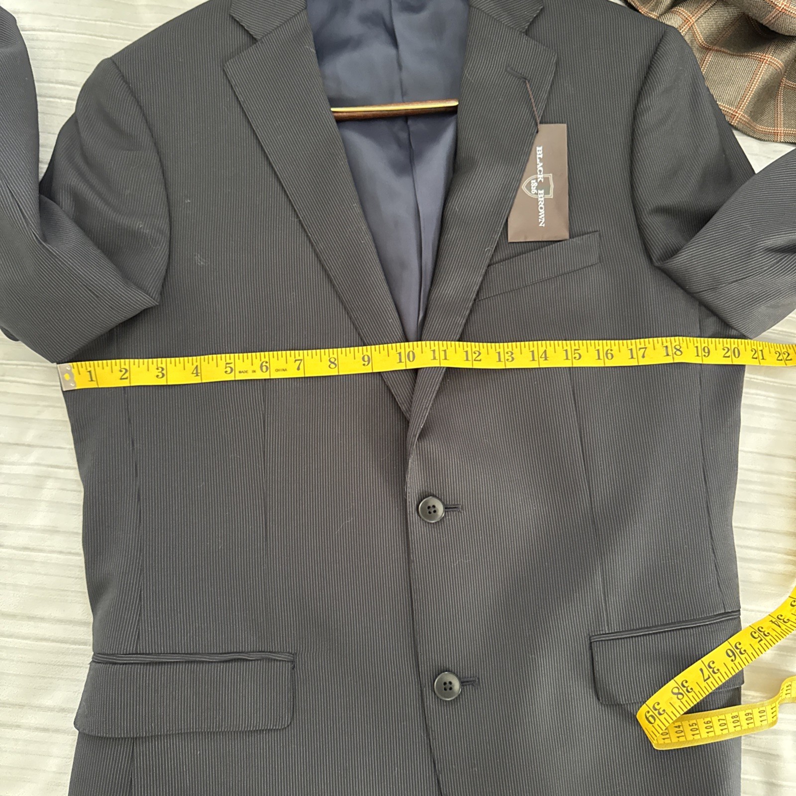 Black Brown 1826 Jack Slim Mens Blazer 40R navy blue striped NWT