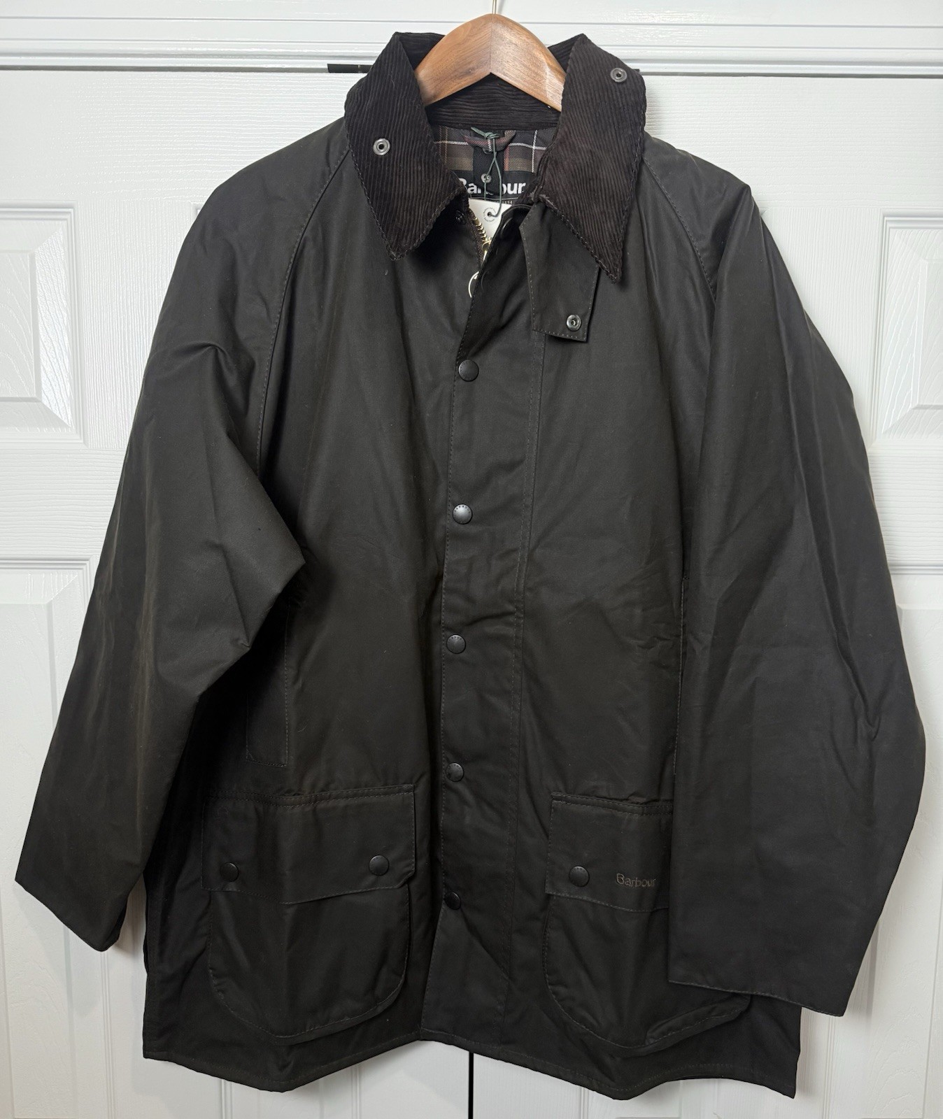 Barbour Beaufort Waxed Jacket OLIVE Size 48 Mens Coat England Hunting NEW W TAGS