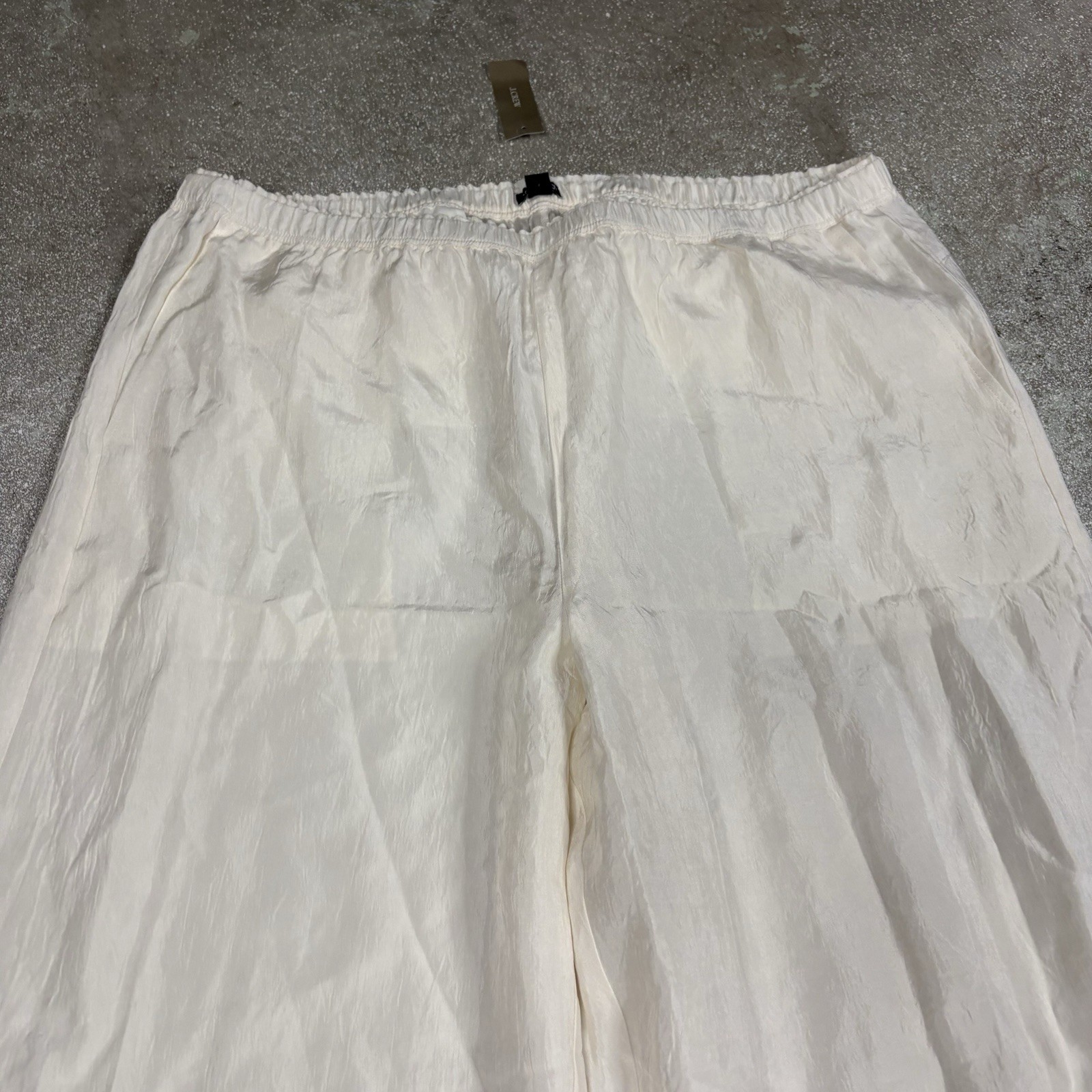 J. Crew Stratus Pant in Textured Satin Women’s Size Large Ivory Classic City NEW
