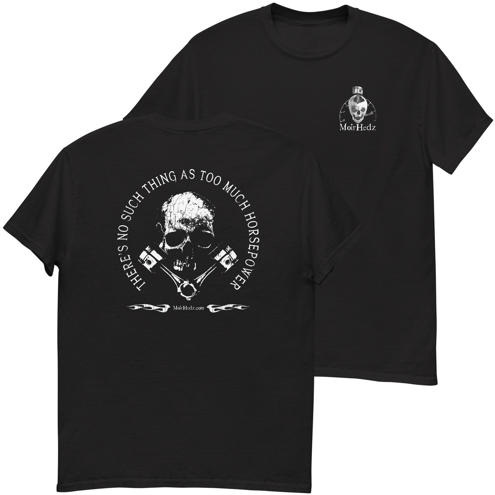 Horsepower Skull Gearhead Racing Car Graphic T-Shirt Automotive Tee
