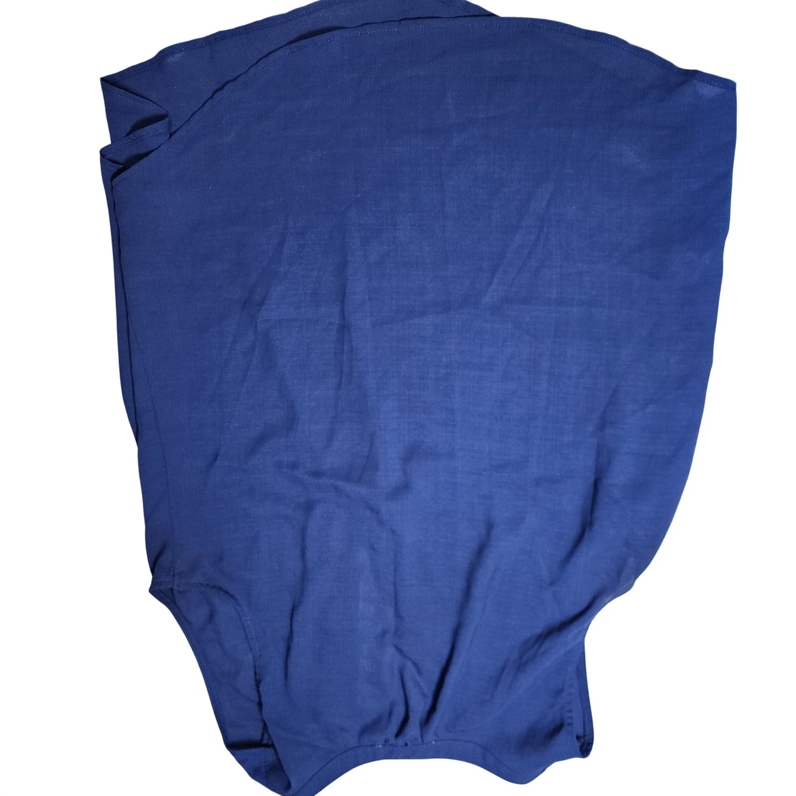 MINE Women Royal Blue Sleeveless Split Neck Ladder Stitch Blouse TB4585 Small
