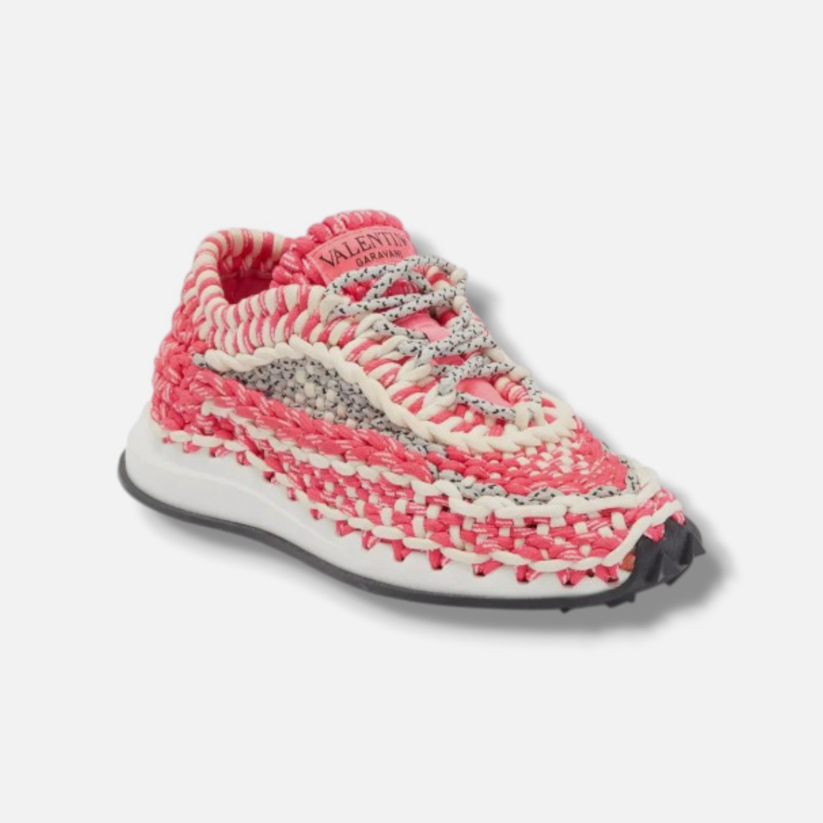 Valentino Garavani Women’s Pink Woven Low-Top Sneakers Shoes Size EU:37 US:7