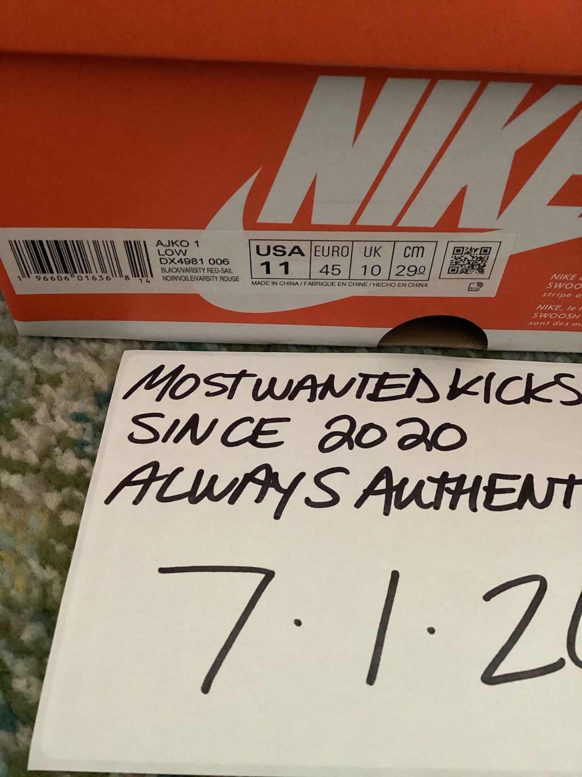 DS 2023 Nike Air Jordan Retro 1 Low AJKO Bred Men’s Sz 11