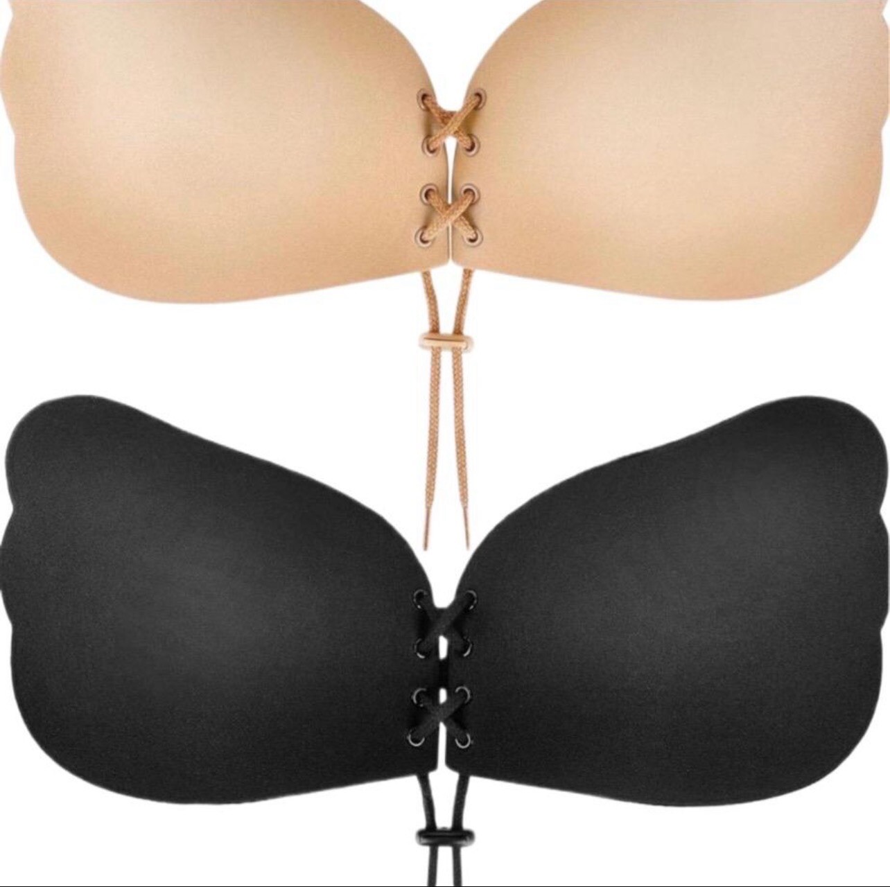 C Cup Womens Bra Backless Self-Adhesive Push Up Wings Sticky Bras-2packs