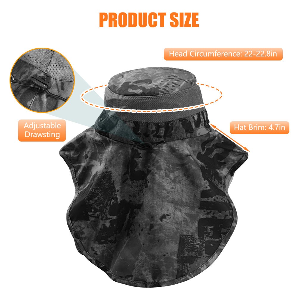 Mosquito Head Net Hat with Neck Flap Bug Insect Mesh Cap for Fishing Beekeeping