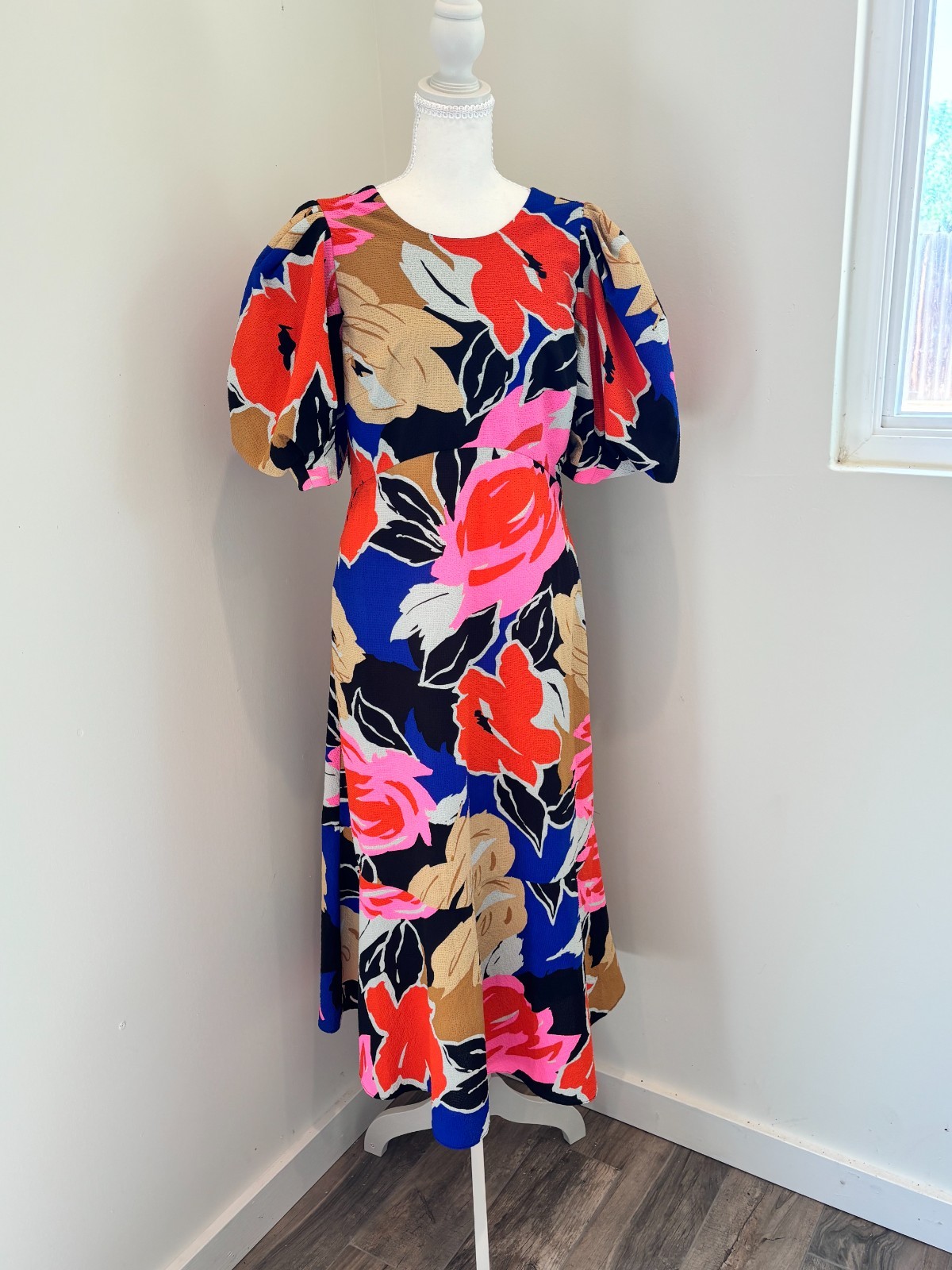 Ted Baker London Harpia Floral Print Midi Dress Size 3