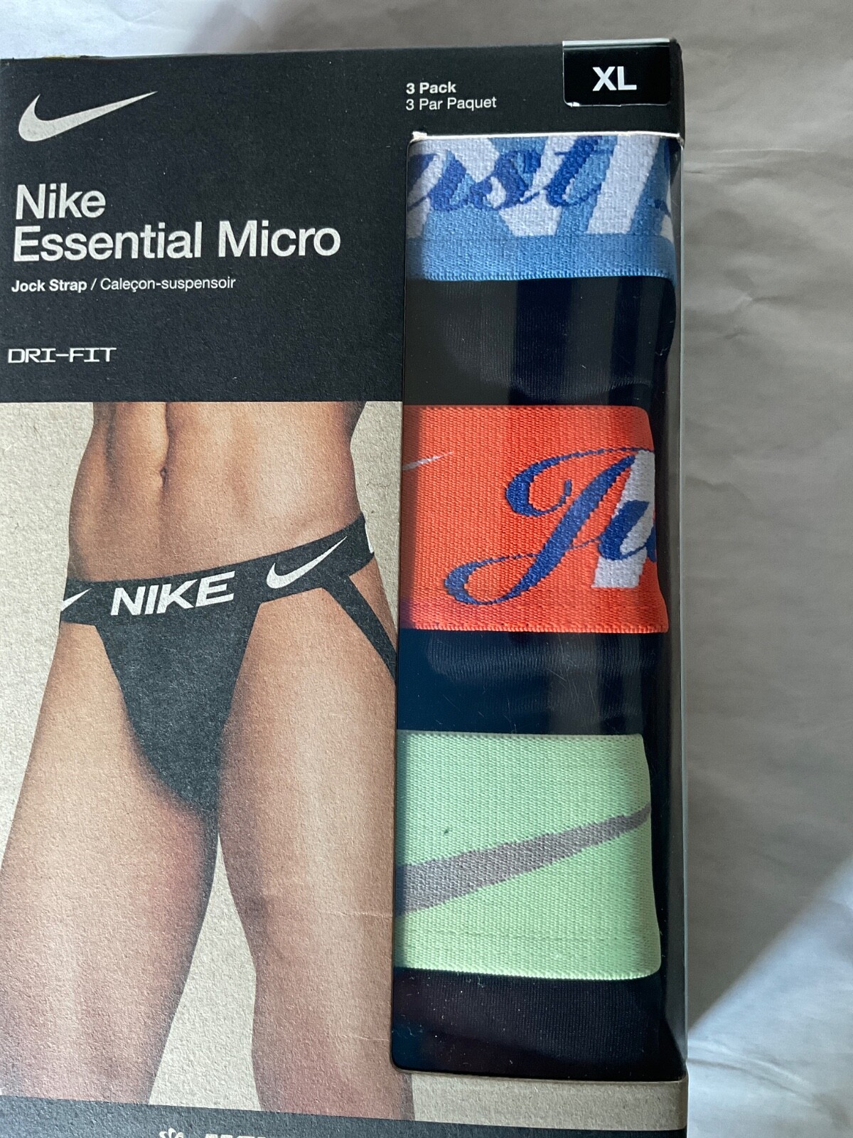 Nike Dri Fit Essential Micro 3 Pack Jockstrap New Pink Green Blue Black