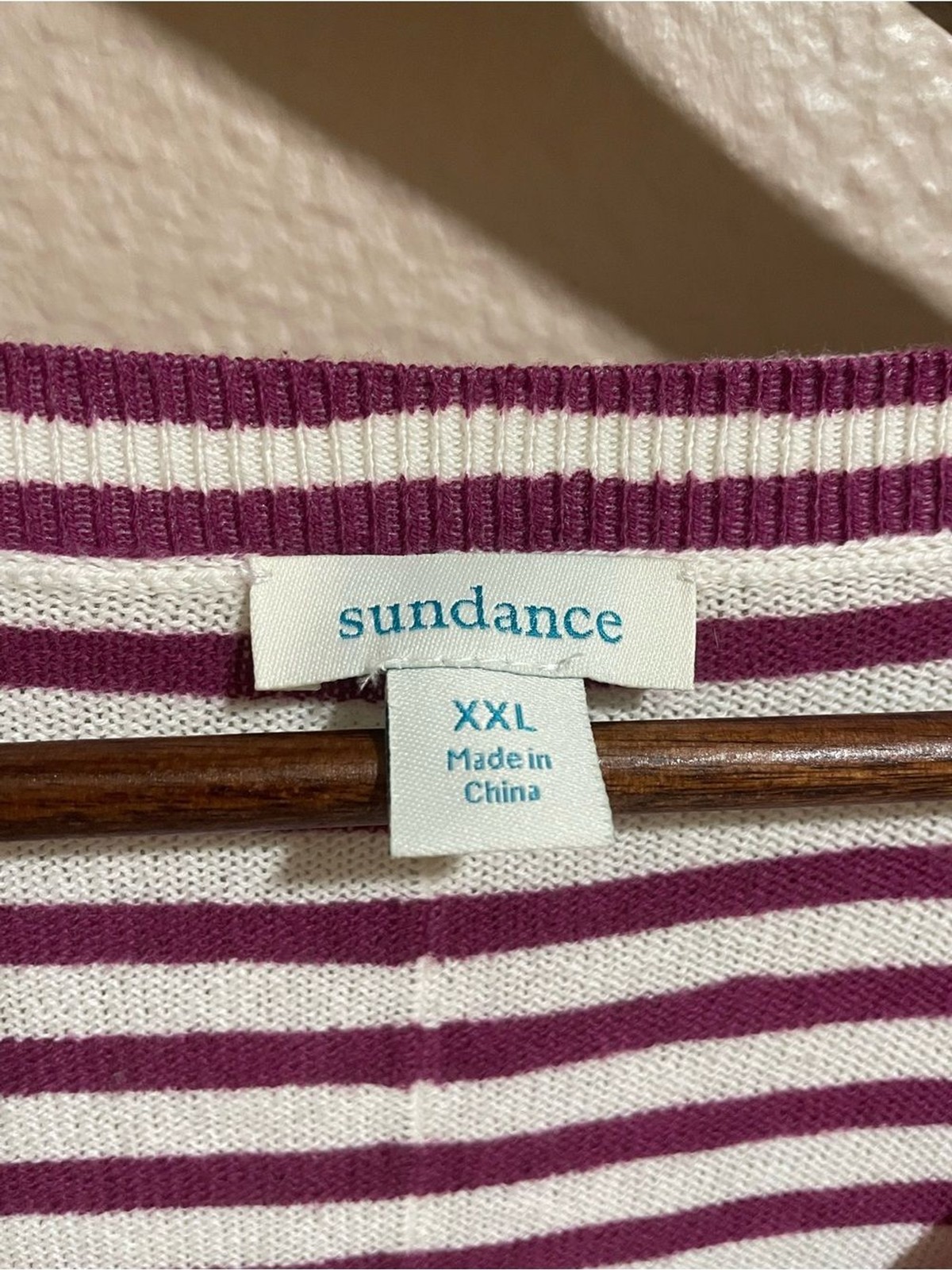 Sundance Multi-Stripe V-Neck Pullover in Pink, Teal, Mustard & Cream
