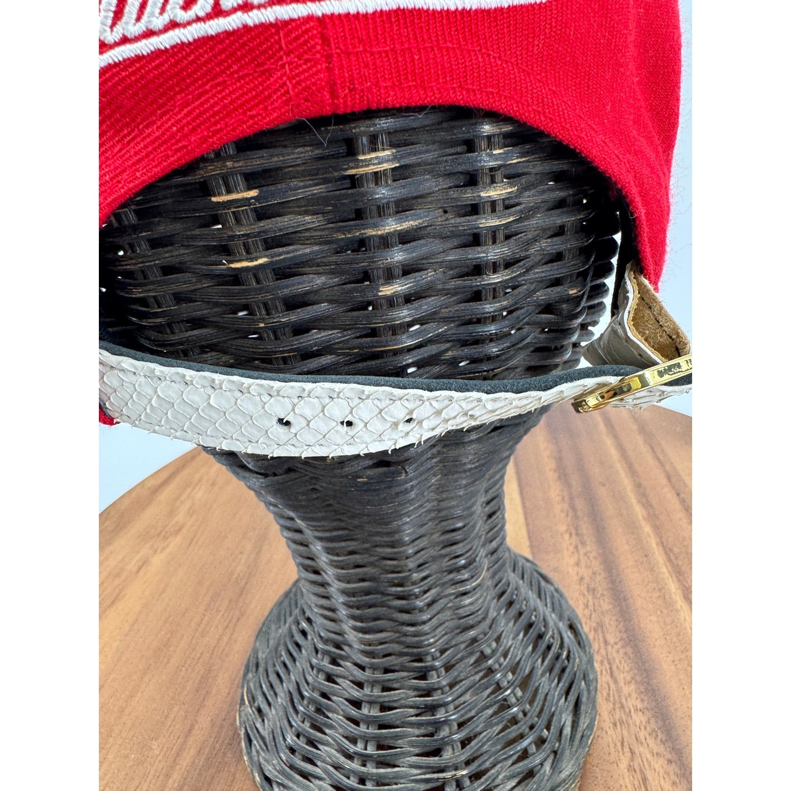 Mitchell & Ness Dre Mack Houston Rockets Hat Red White Python Brim Just Don