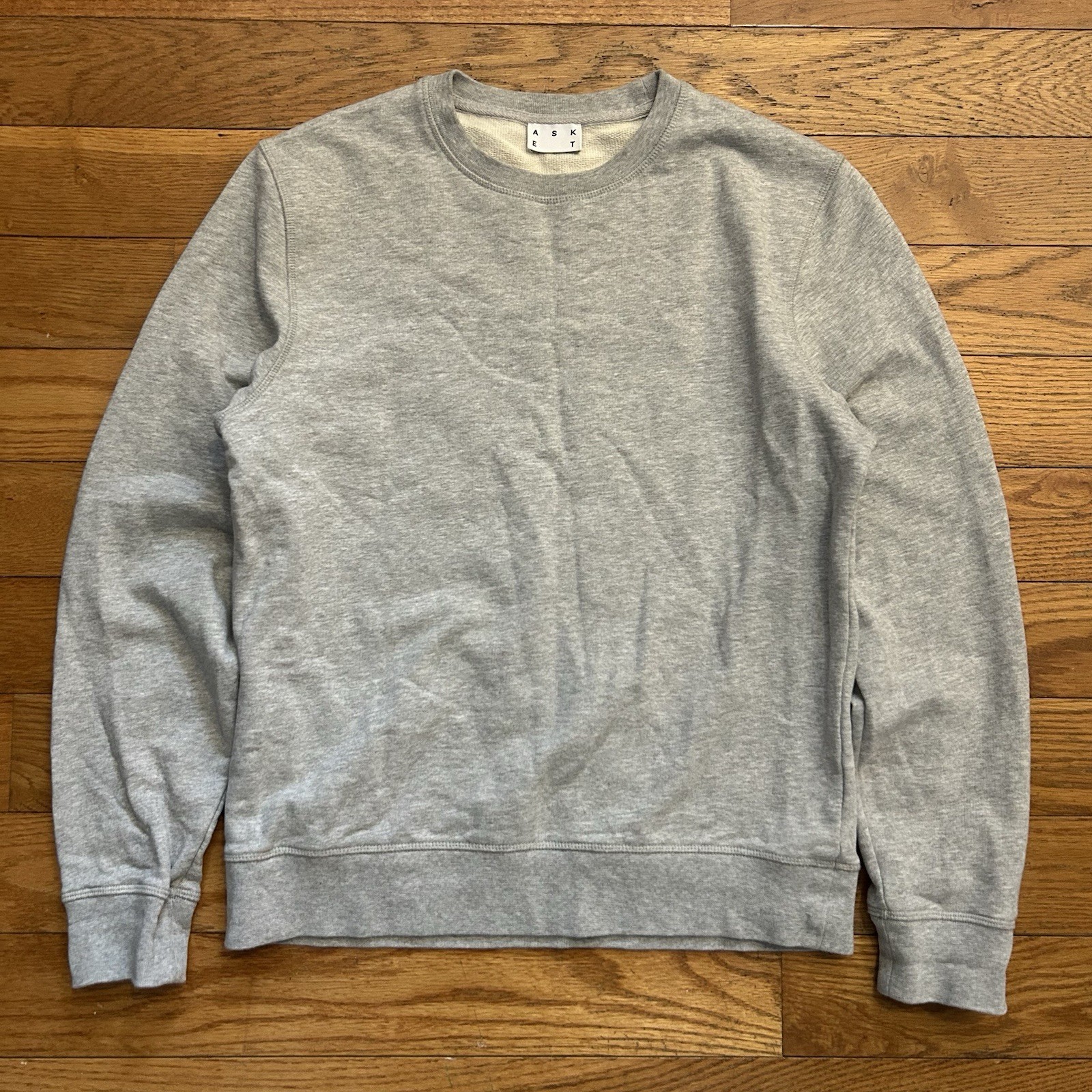 Asket French Terry Basic Grey Pullover Sweatshirt Men’s Small