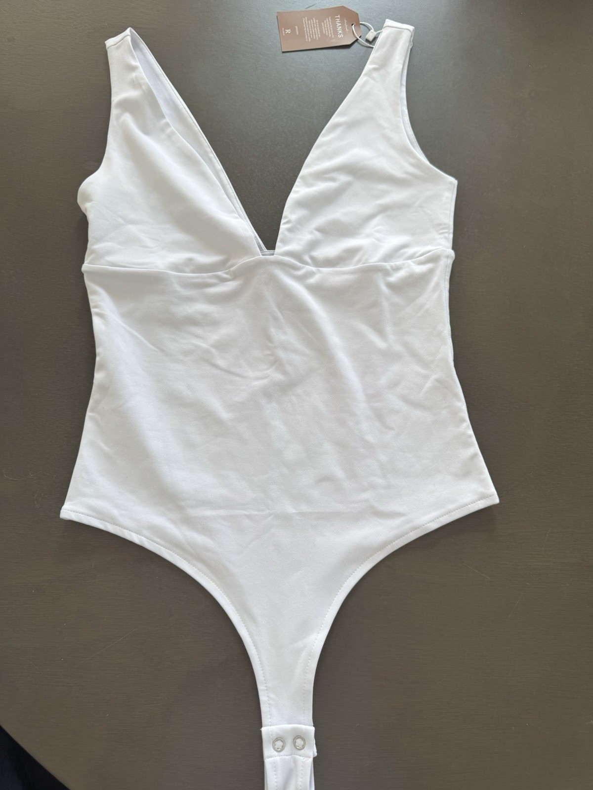 Women’s Plunge Deep V Neck Sleeveless V Backless Going Out Tank Bodysuit size S