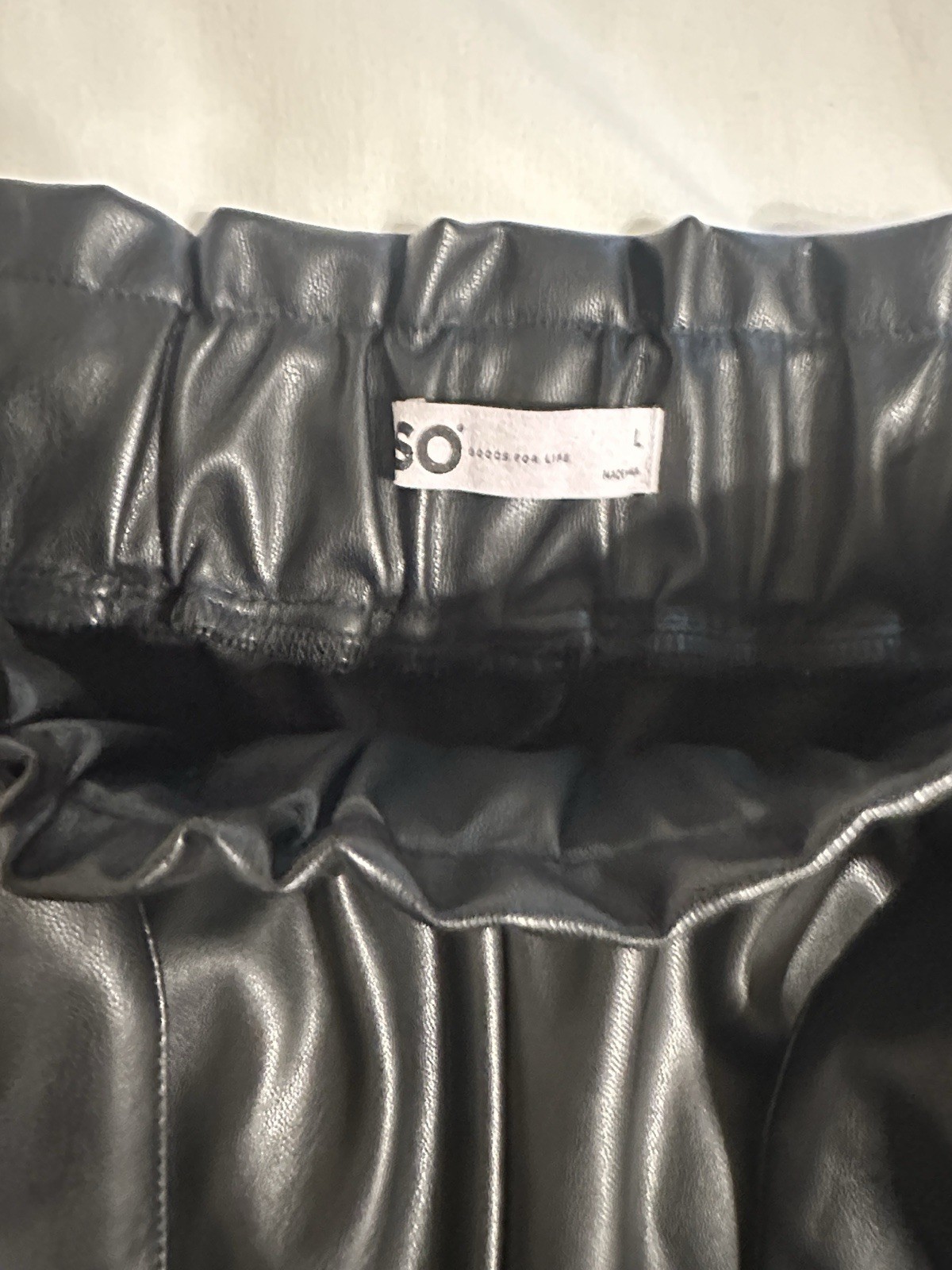 SO Faux Leather Jogger Pants, NEW, Black, Pockets, Size XL