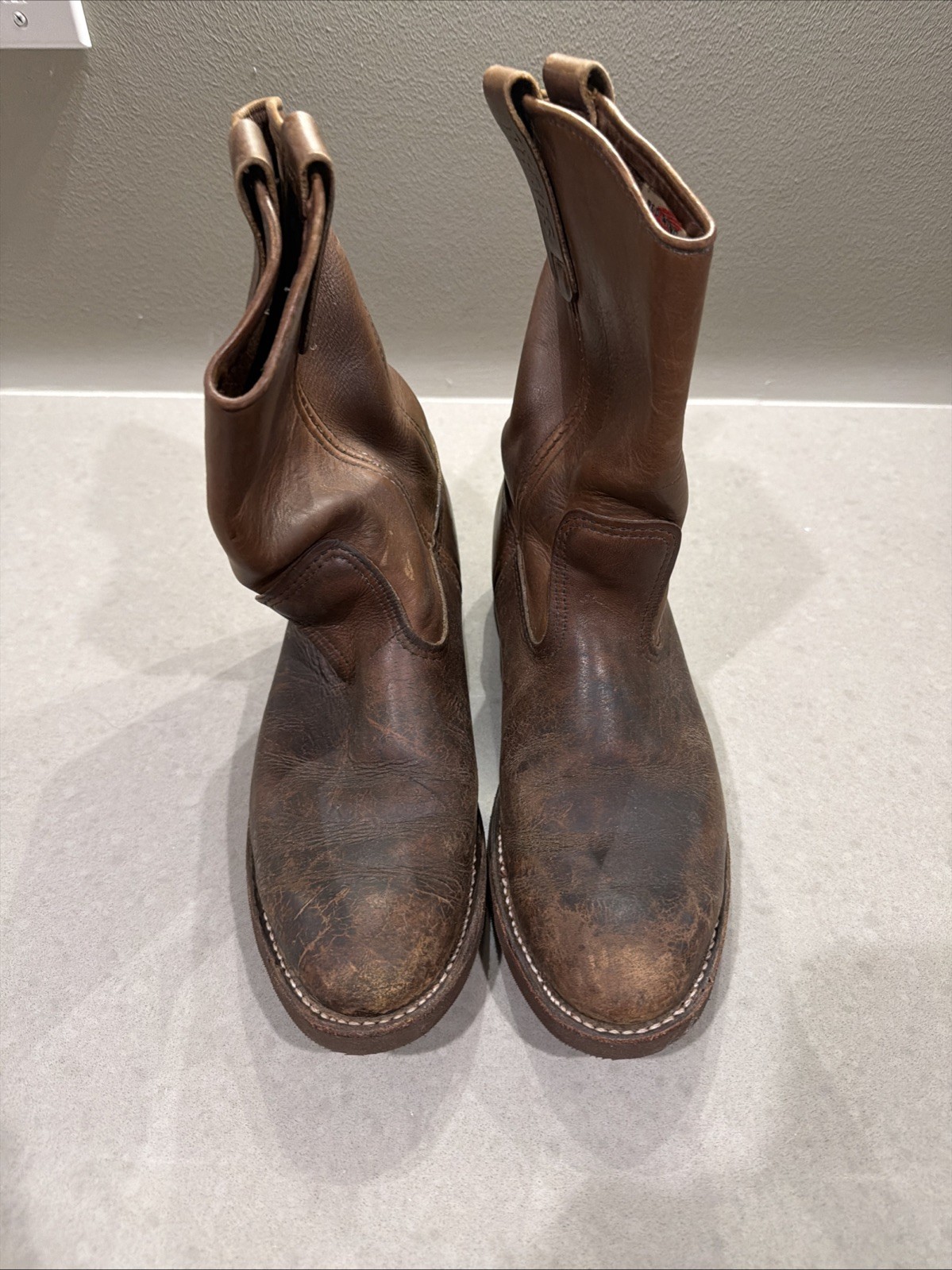Red Wing 1155 Pecos Size 9C With New Vibram 430 Mini-lug Soles. Boots Stretched