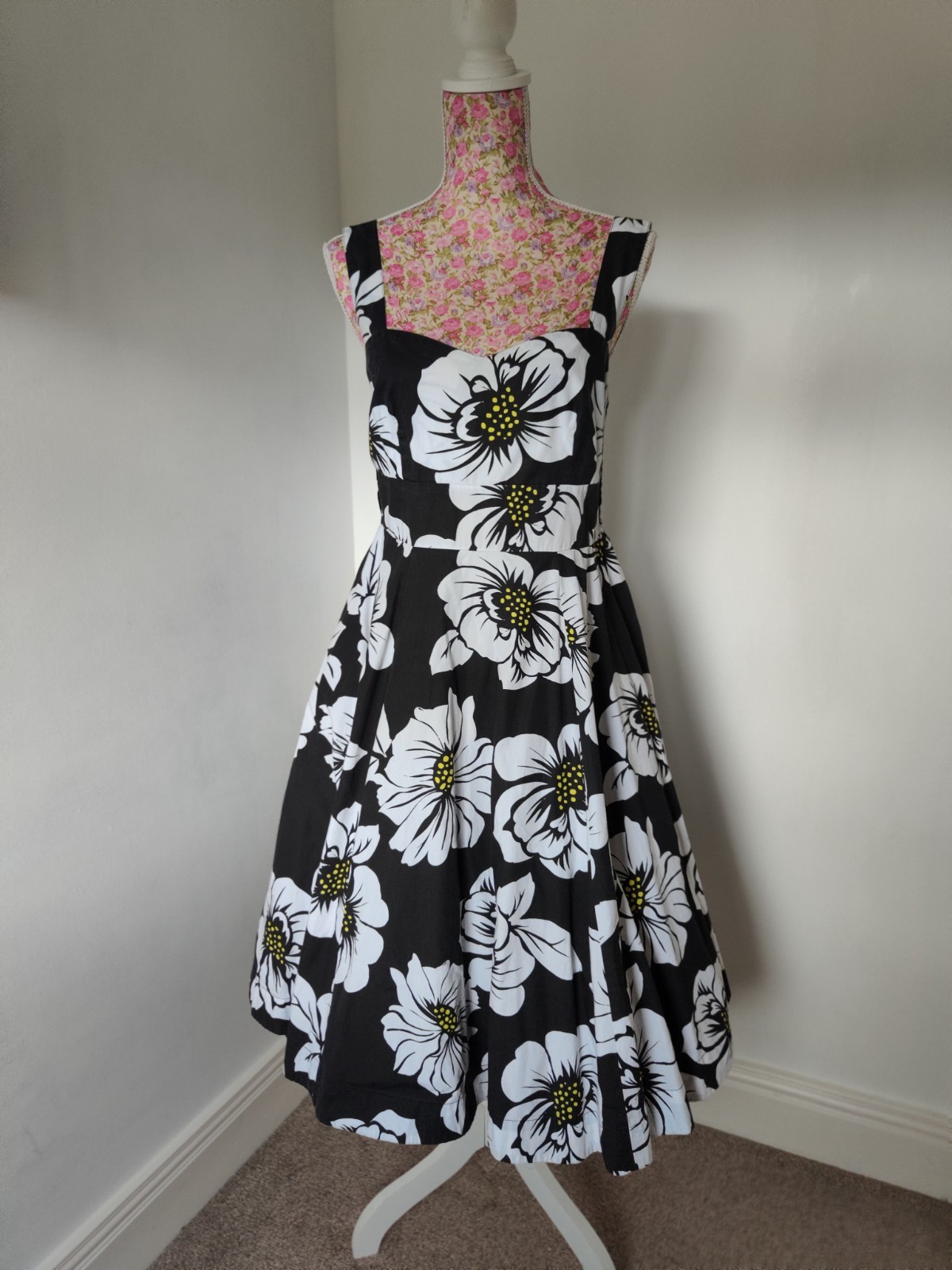 Debenhams 50s circle skirt Dress UK 14 P Retro Goodwood Cottage Core Rockabilly