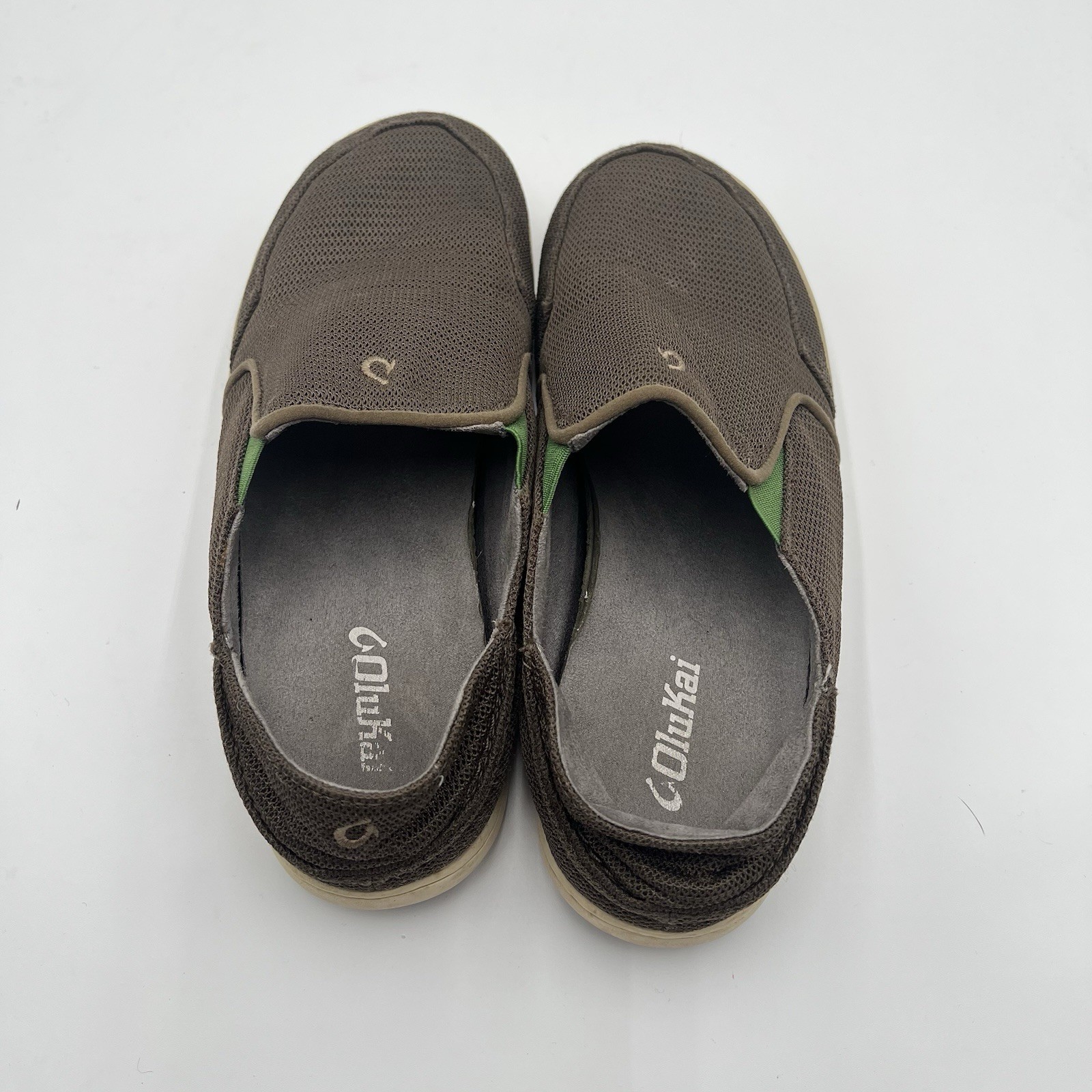 Olukai Nohea Mesh Mens 8 Slip On Loafers Brown Fold Down Heel Slide Shoe Comfort