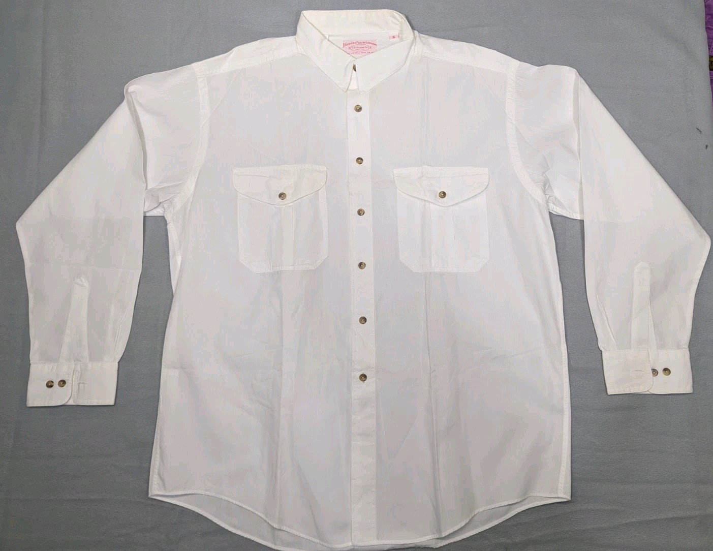 Vintage CC Filson Shirt Mens XL Button Up White Pockets Long Sleeve USA Made