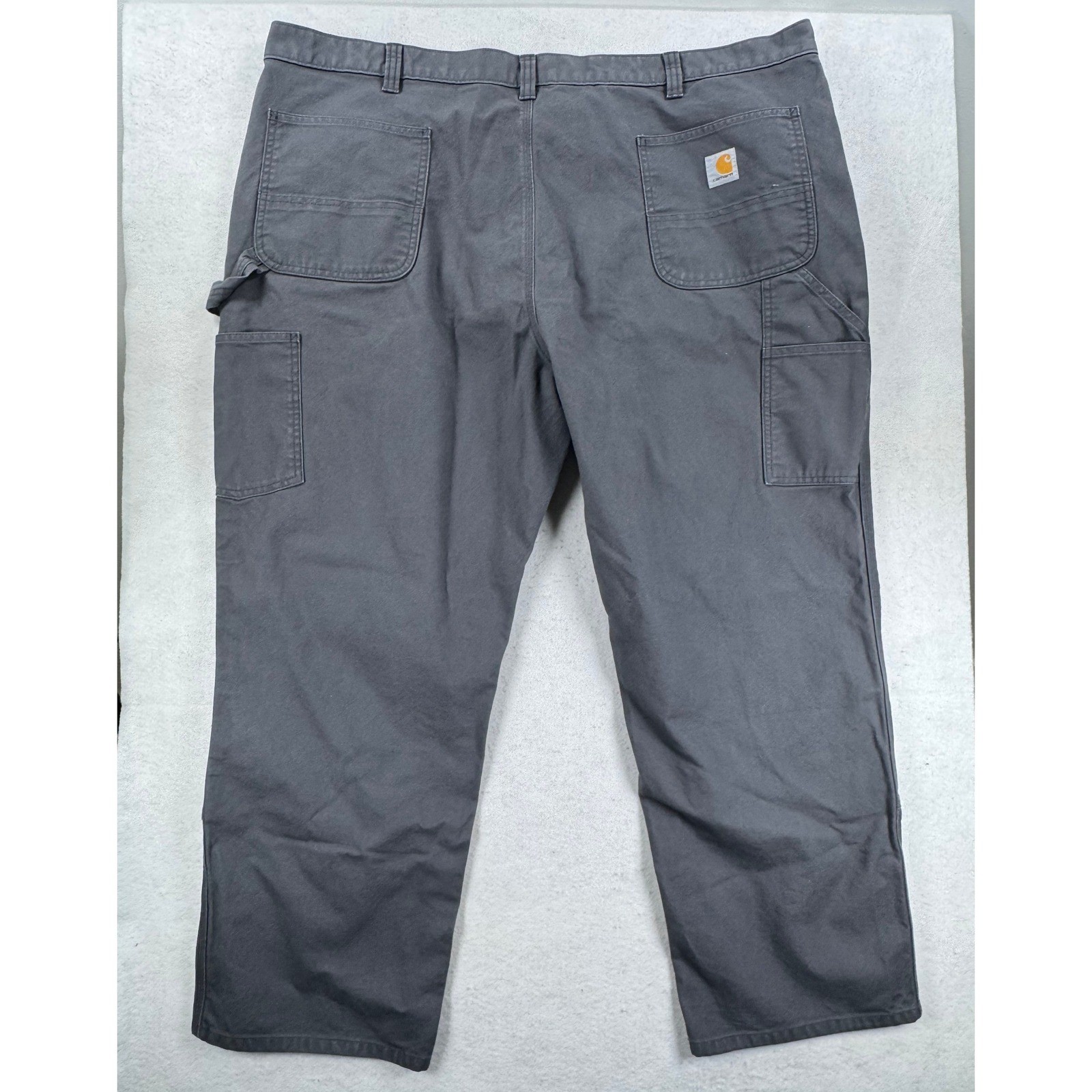 Carhartt Relaxed Fit Double Knee Work Pants Gray Canvas 48×30 Mens Trousers