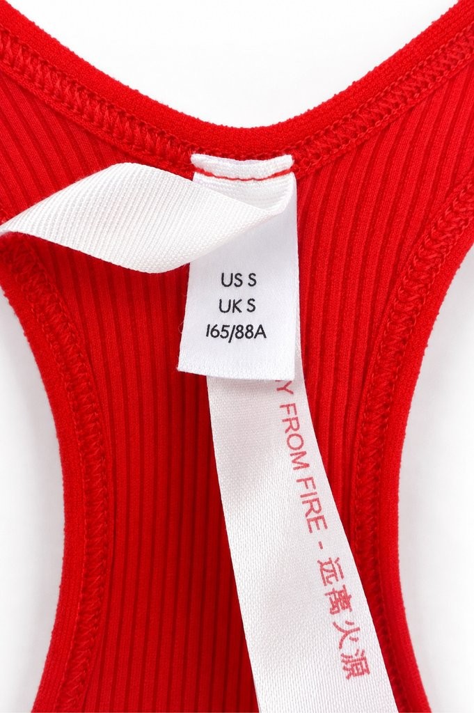 FP Movement Red Ribbed Sports Bra