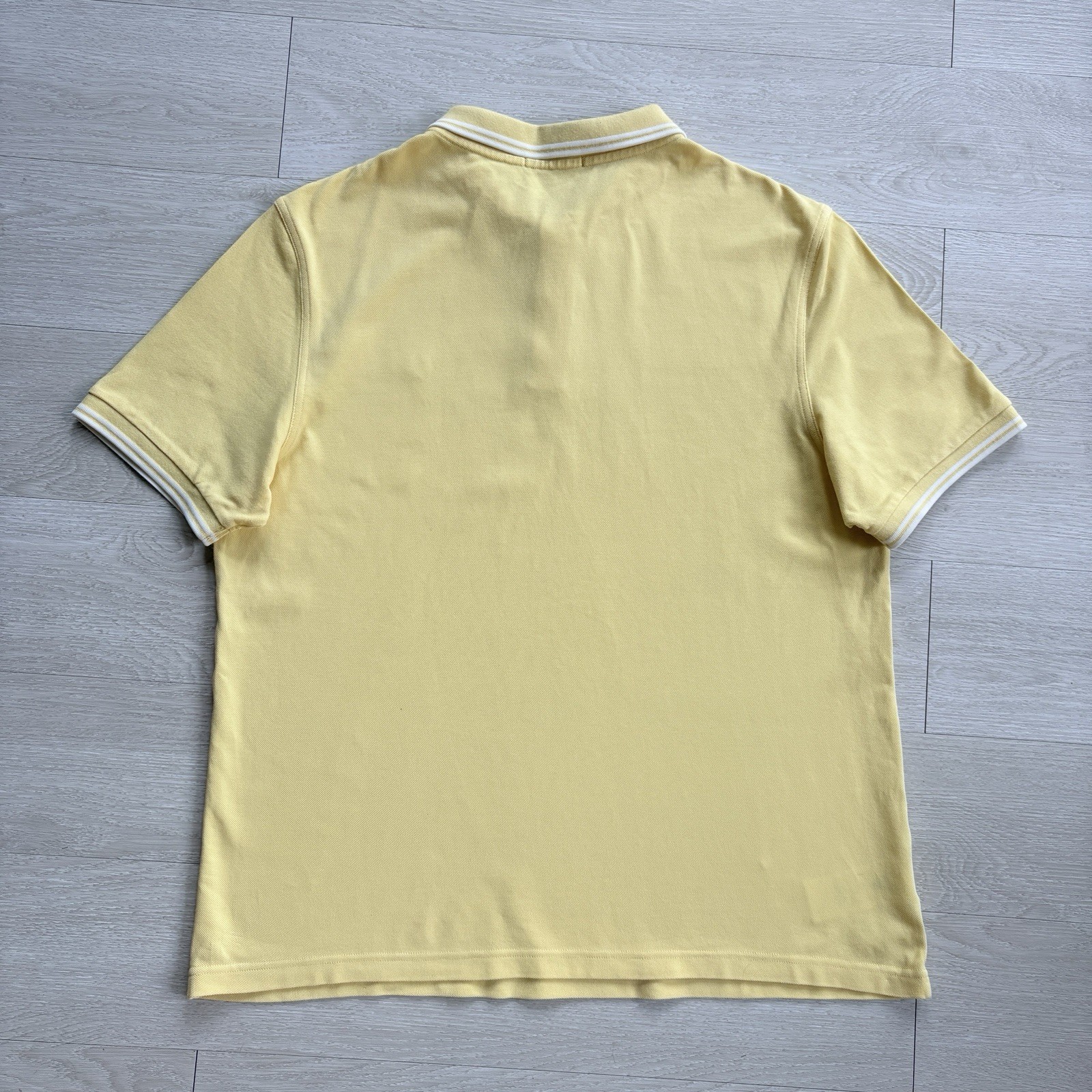 Fred Perry M3600 Short Sleeve Twin Tipped Polo Shirt Yellow Mens Size 2XL XXL