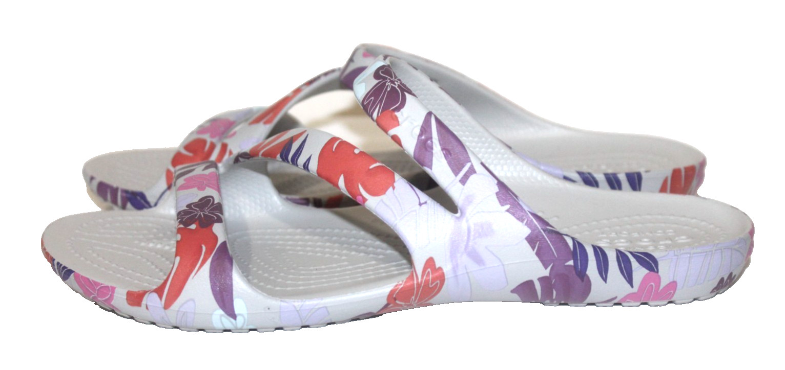 Crocs Kadee II Size W7 Tropical Floral Slides Sandals Women’s Iconic Comfort