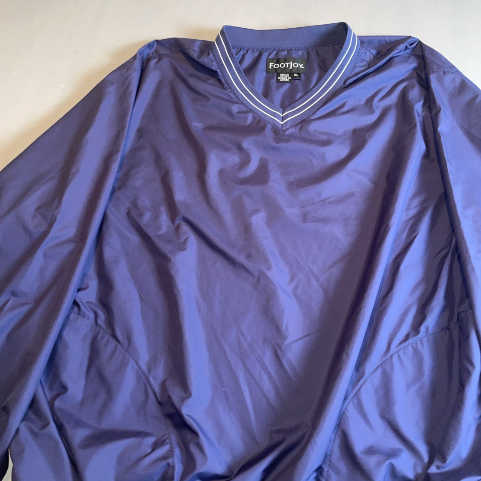 FootJoy FJ Windbreaker Jacket Blue Pullover V Neck Men’s XL Long Sleeve Rain