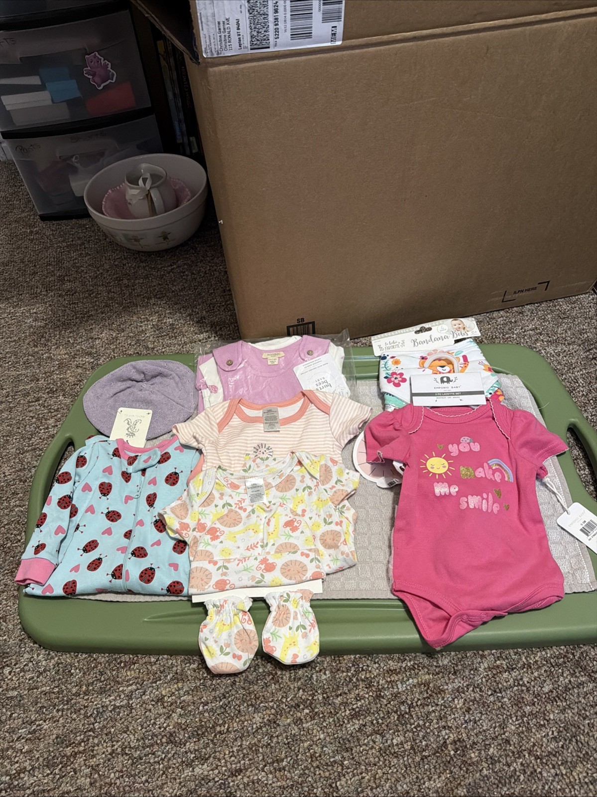 Infant Girls 7 Piece Summer Bundle Set & Accessories – Size 0-3 Months-NWT/NWOT